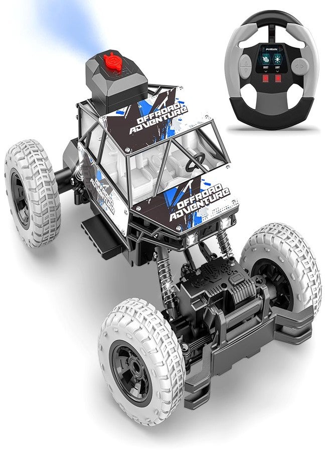 Mirana Duster 4WD RC Car Toy for Kids | Rechargeable USB C-Type Offroad Monster Truck with Smoke Exhaust | High Speed ATV Remote Control Rock Crawler | Gift for Boys & Girls (Silver) - Image 1